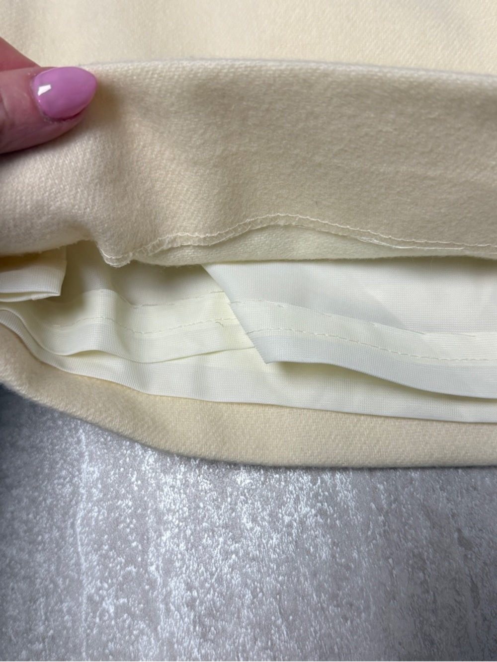 Vintage wool skirt Savannah cream pencil skirt - Picture 2 of 9